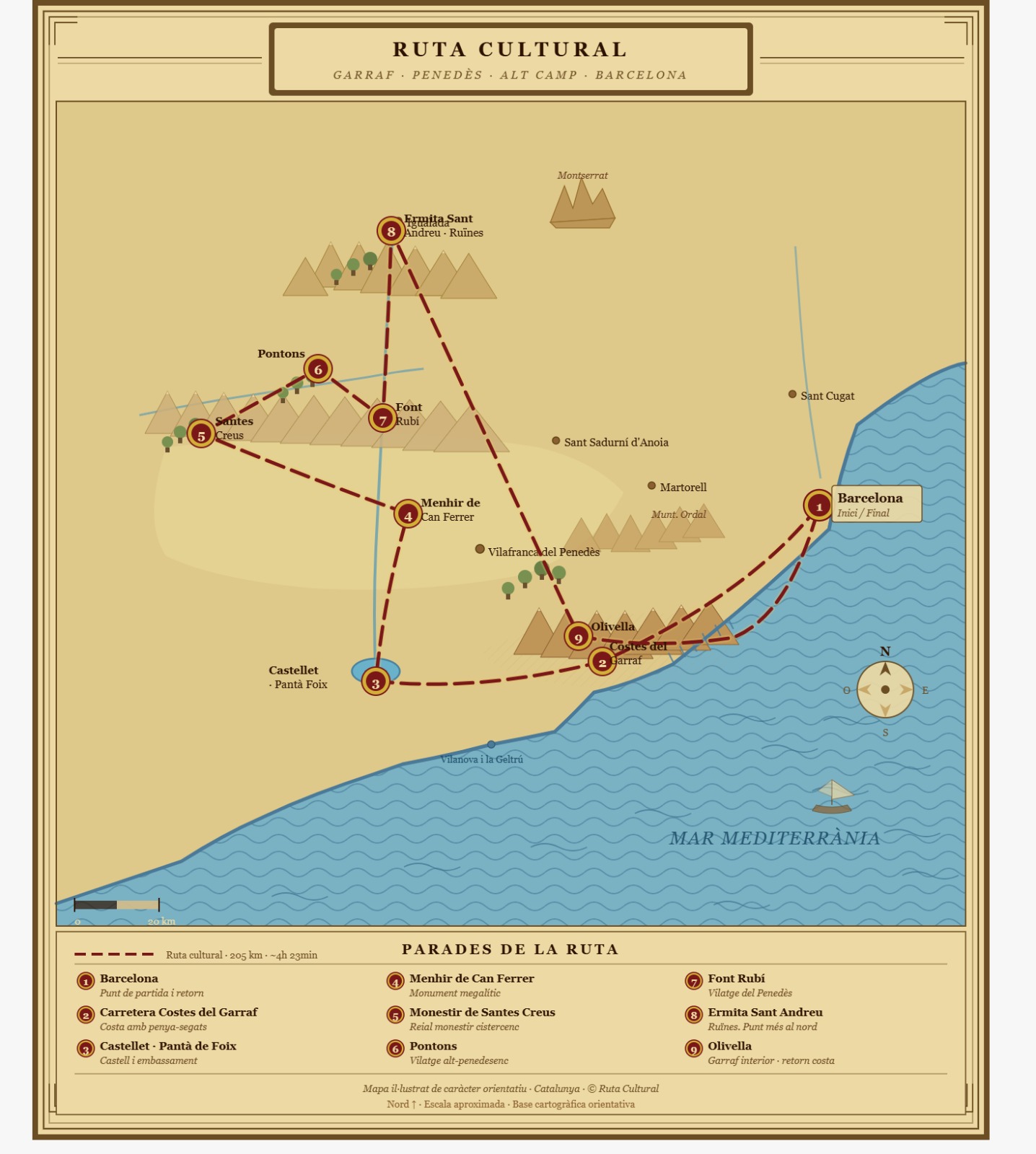 Penedès Interior — mapa de la ruta